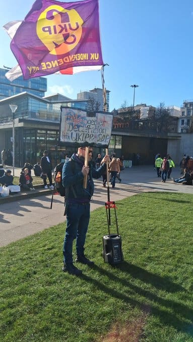 UKIP supporter at Manchester demo