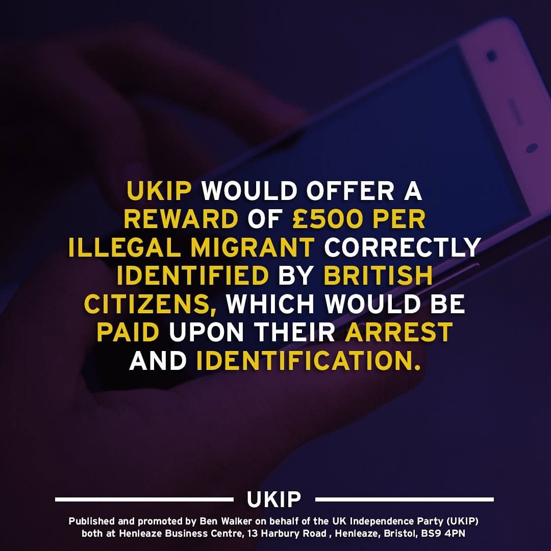UKIP pledges to set bounty hunters after ‘illegal immigrants’