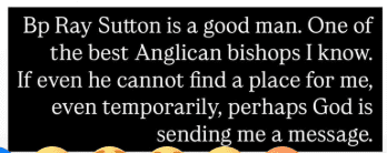 Robinson reply to sacking by Bishop Sutton