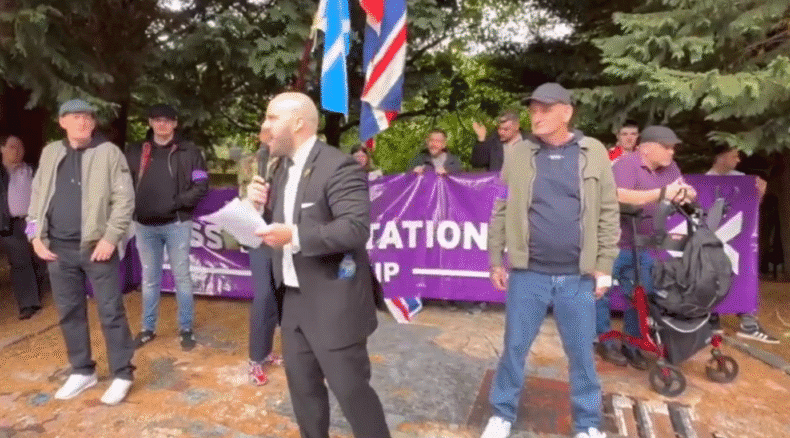 Tenconi speaks at Glasgow rally