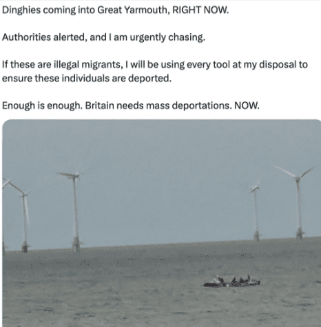 Rupert Lowe post about non-existent migrants