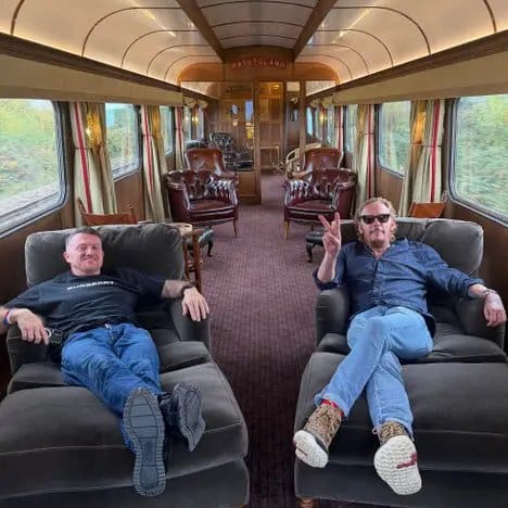 ‘Tommy Robinson’ takes a ride on far-right billionaire’s train set