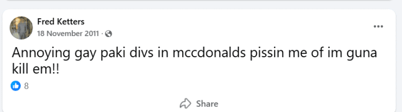 Ketteringham racist post