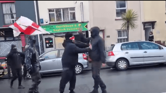 Bristol Patriots attack antifascist fundraiser, Bristol 14 Feb 2026