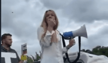 Orla Minihane on platform with Callum Barker