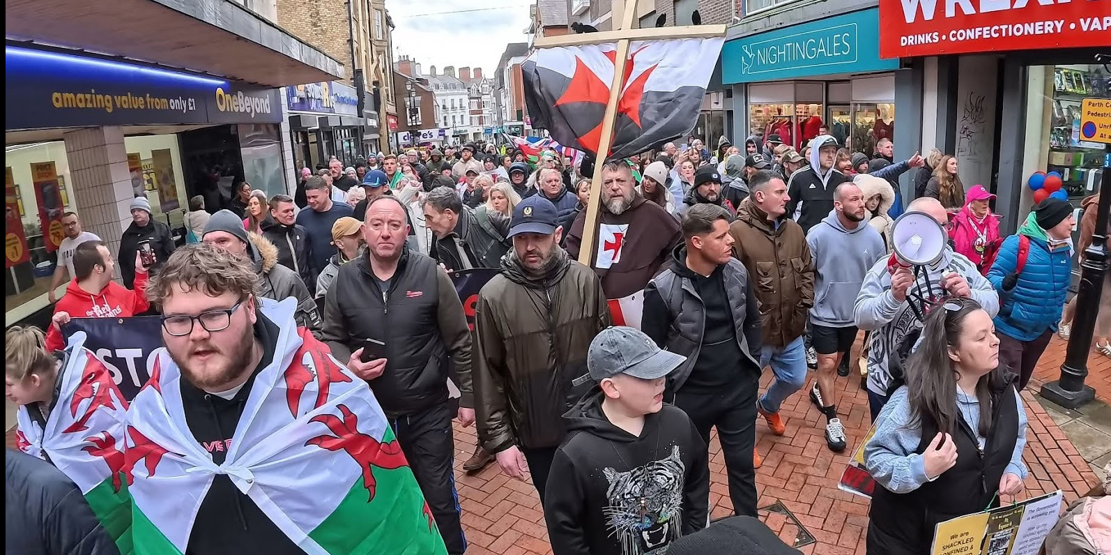 Neo-nazis take centre stage at Wrexham far-right rally