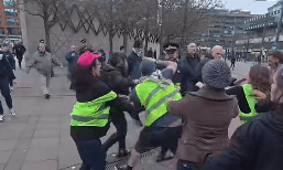 Steward is dragged by the hair
