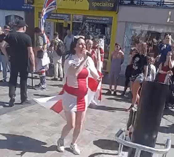 Jodie Scott at Harry Hilden's St George's day march for kent, maidstone 25 April 2026